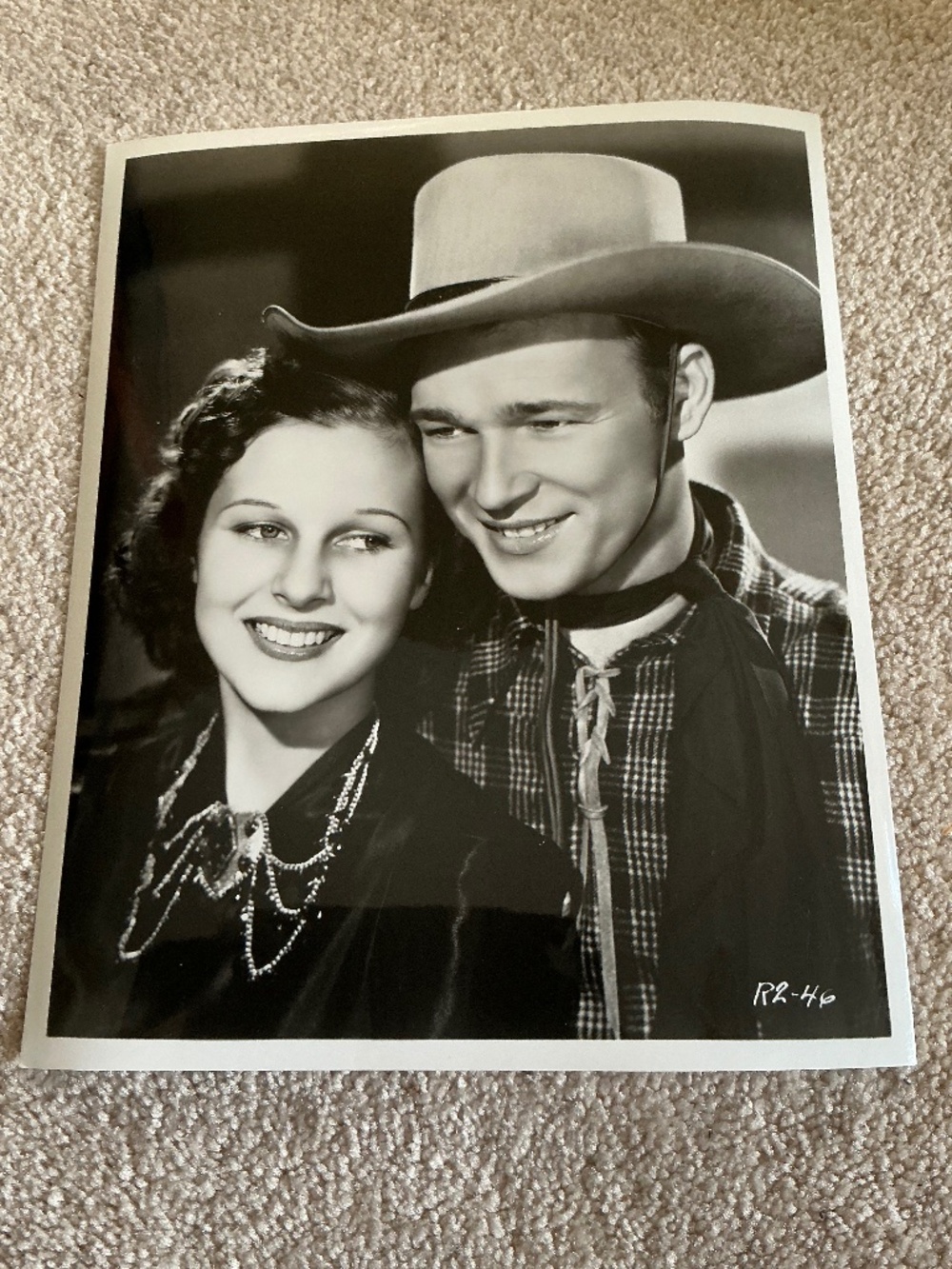 Roy Rogers & Lynne Roberts 8x10 Black & White Western Promo Photo King of Cowboy